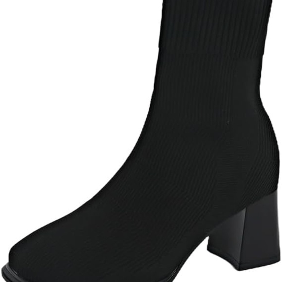 Women’s Chunky Mid Heel Ankle Boots in Black sz 7 NIP - Picture 6 of 6